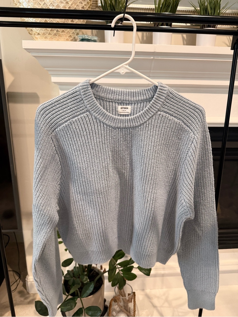 Everlane Pale Blue Ribbed Crewneck Sweater